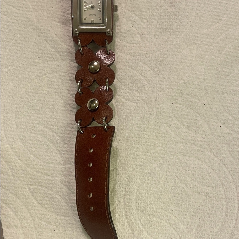 Soda Silver and Brown Rectangular Watch - image 4